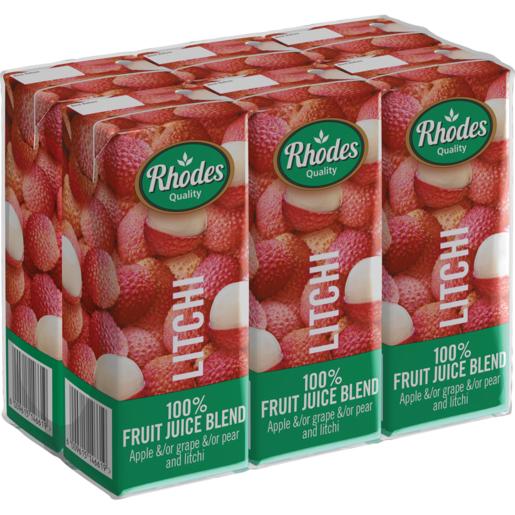 Rhodes 100% Litchi Fruit Juice Blend Cartons 6 x 200ml