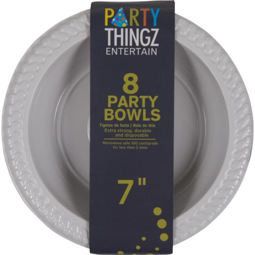 Party Thingz White Plastic Party Bowls 8 Pack