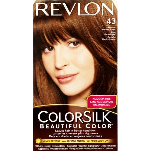 Revlon ColorSilk Beautiful Color Medium Golden Brown 43 Hair Colour Pack