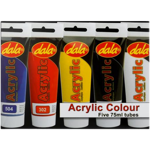 Dala Acrylic Colour Paint Tube Kit 5 x 75ml