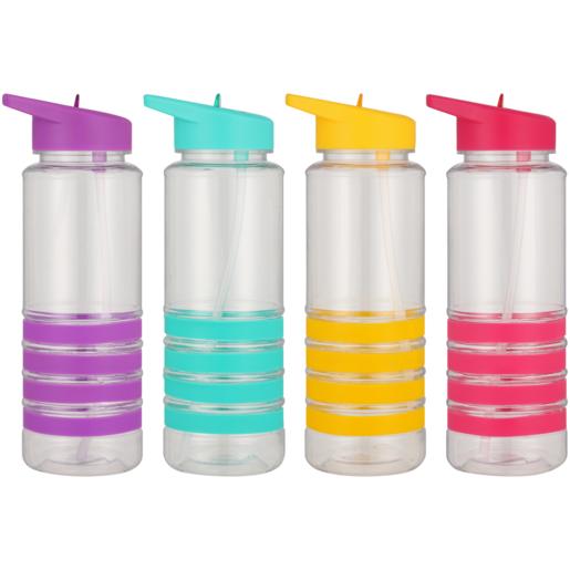 Rainbow Silicone Water Bottle 700ml With Straw (Assorted Item – Supplied At Random)