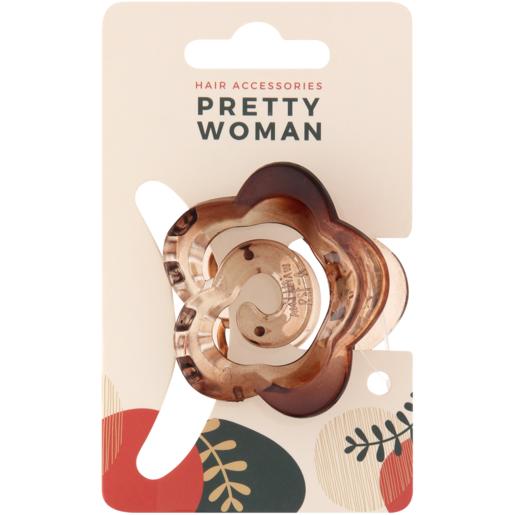 Pretty Woman Brown Flower Clamp Clip