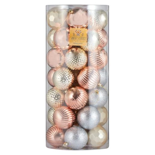 Santa’s Choice Assorted Silver & Gold Baubles 70mm 35 Pack (Assorted Item – Supplied At Random)