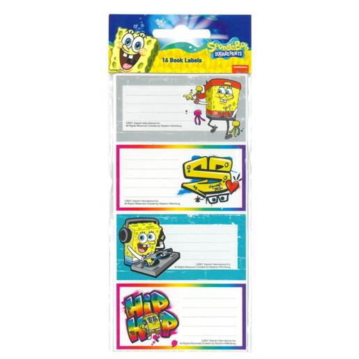 Creative Stationery Spongebob Book Labels 16 Pack