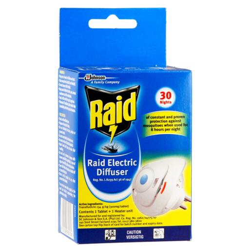 Raid Fragranced Free Electric Diffuser Mosquito Killer & Tablet Set 2 Piece