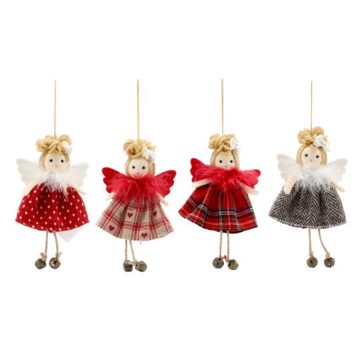 Santa’s Choice Doll With Gingham Dress Christmas Tree Decoration (Assorted Item – Supplied At Random)