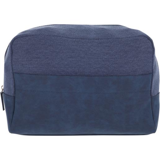 Men’s Denim & Leather Toiletry Clutch Bag