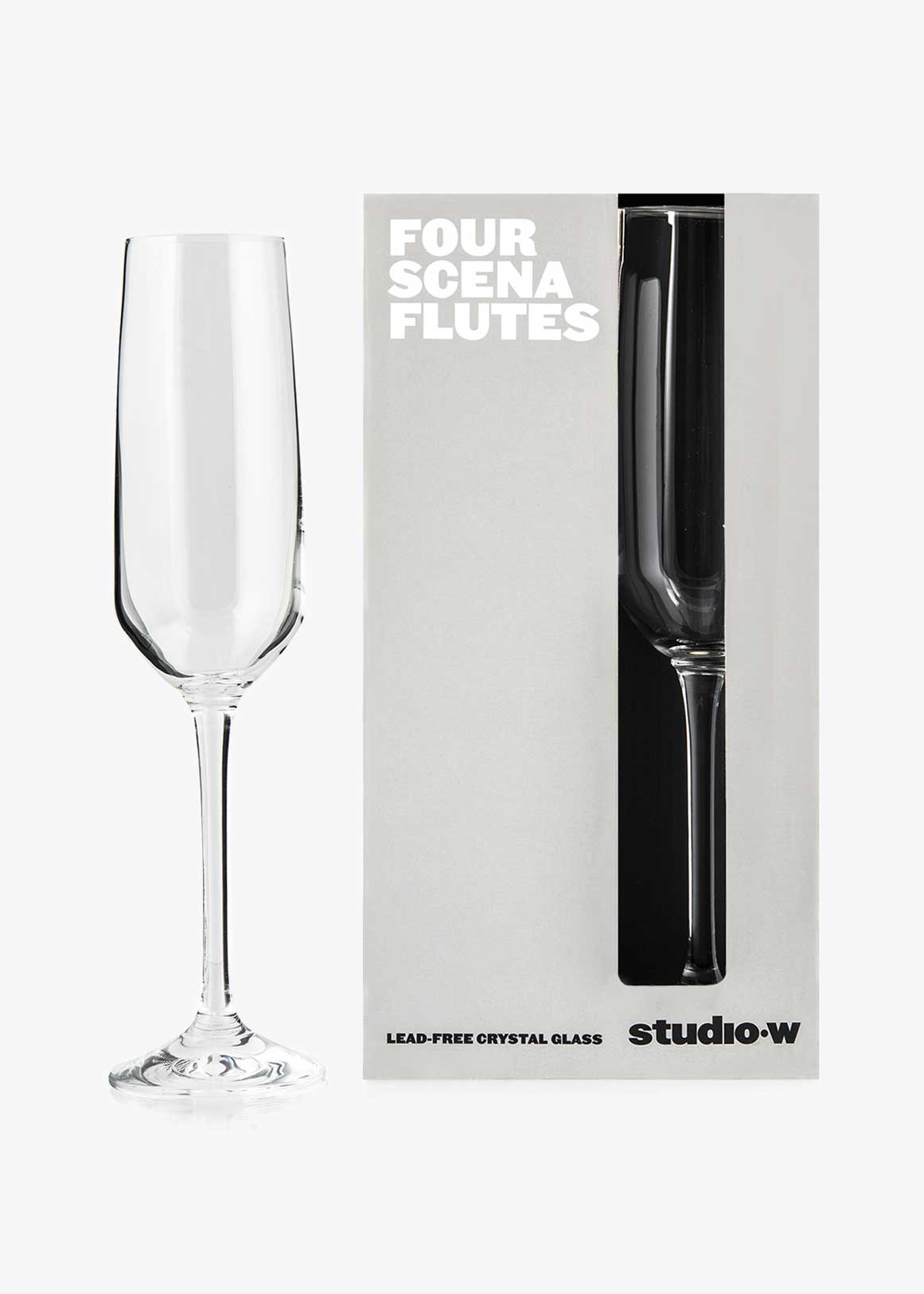 S W SCENA 4PK FLUTE  CLEAR