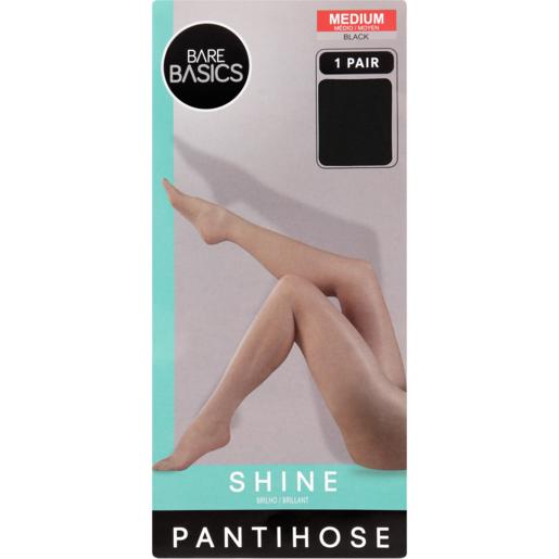 Bare Basics Medium Black Shine Pantihose