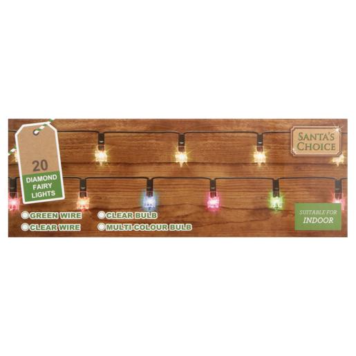 Santa’s Choice Non Flashing Diamond Christmas Lights 20 Pack