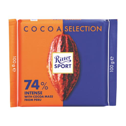 Ritter Sport 74% Intense Cacao Chocolate Slab 100g