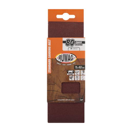 Ruwag P80 Coarse Sanding Belts 457mm 3 Pack