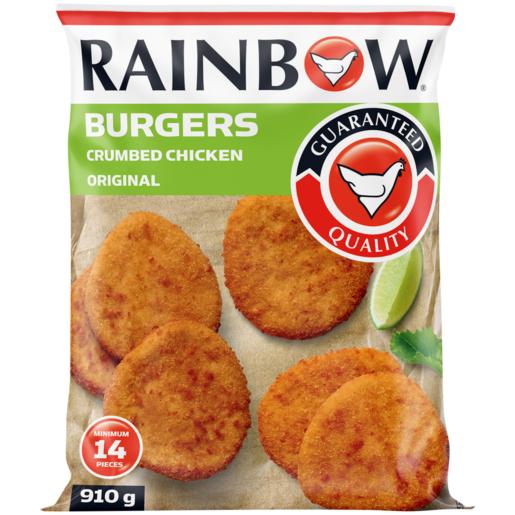 Rainbow Frozen Original Crumbed Chicken Burgers 910g
