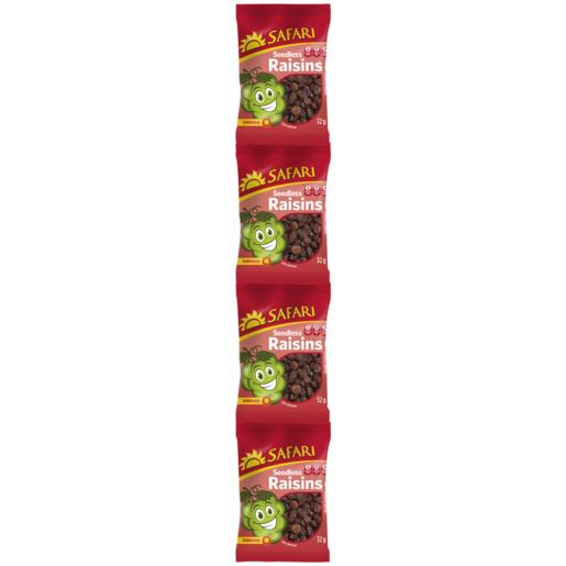 Safari Seedless Dried Raisin 4 x 32g