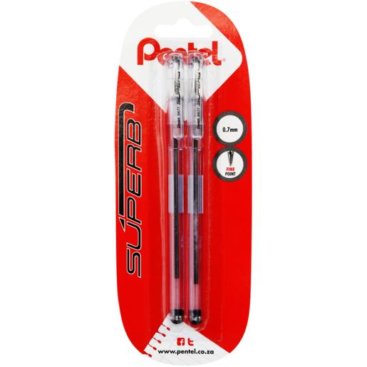 Pentel Black Fine Ballpoint Pens 2 Pack