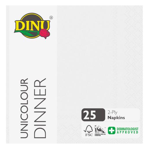 Dinu Unicolour 2 Ply Dinner Napkins 25 Pack