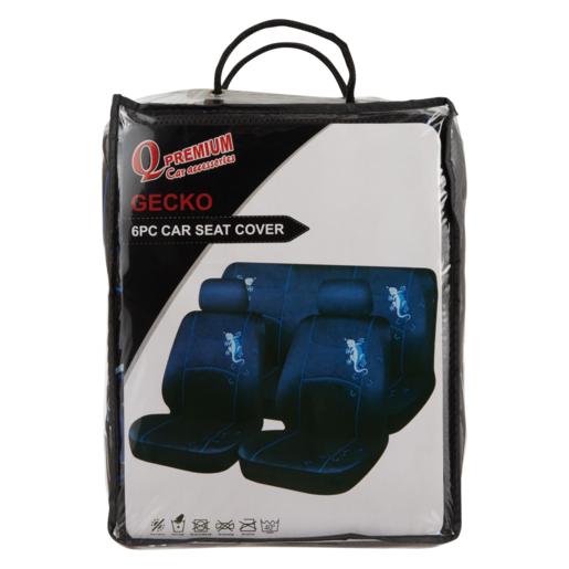 Q Premium Blue Gecko Car Seat Covers 6 Pieces