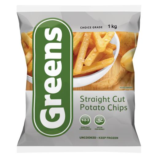 Greens Frozen Straight Cut Potato Chips 1kg