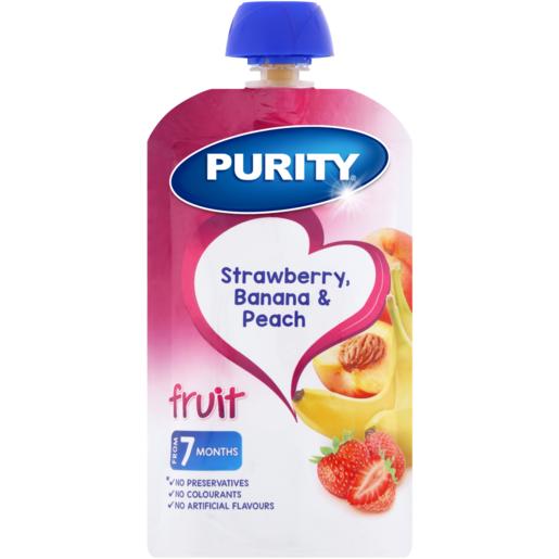 Purity Strawberry, Banana & Peach Fruit Puree 7 Months+ 110ml