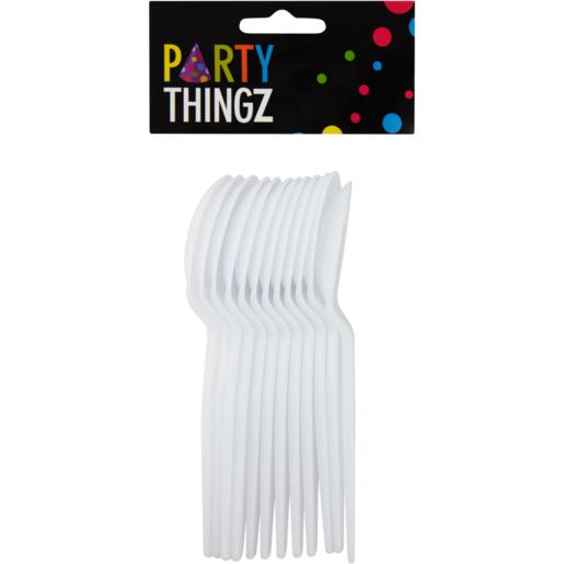Party Thingz White Plastic Teaspoons 12 Pack
