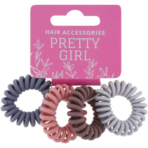Pretty Girl Coloured Material Hair Coils 4 Pack