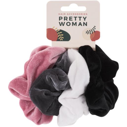 Pretty Woman Velour Scrunchies 4 Pack