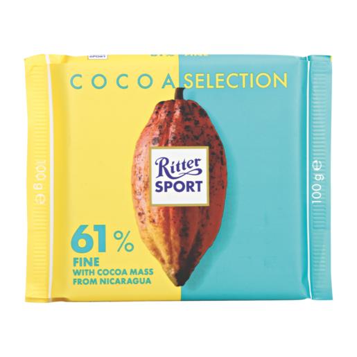 Ritter Sport 61% Fine Cacao Chocolate Slab 100g