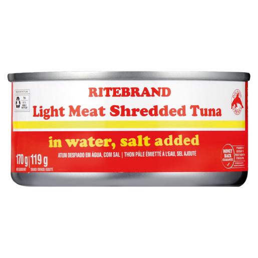 Ritebrand Light Meat Shredded Tuna In Water Can 170g