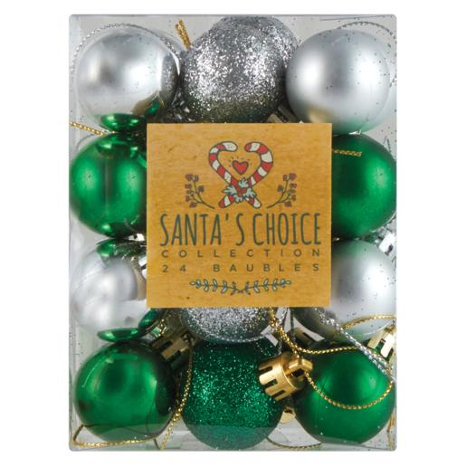 Santa’s Choice Baubles 30mm 24 Pack