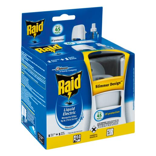 Raid Odourless Liquid Electric Mosquito Killer Electric Unit & Refill Bottle Set 2 Piece
