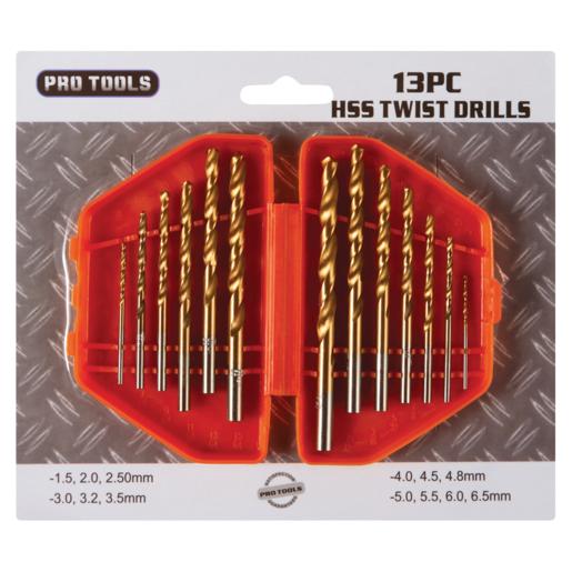 Pro Tools HSS Twist Drill Bit Set 13 Piece