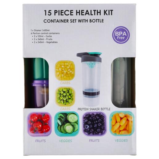 Health Kit Container Set With Bottle 15 Piece