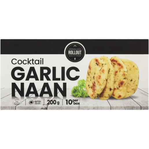 Rollout Frozen Cocktail Garlic Naans 10 Pack