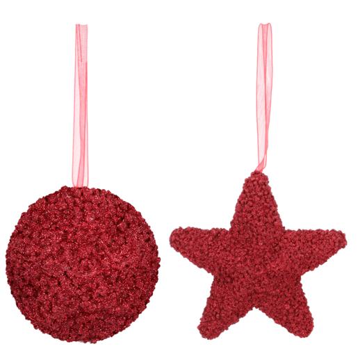 Santa’s Choice Burgundy Foam Christmas Tree Decoration (Assorted Item – Supplied At Random)