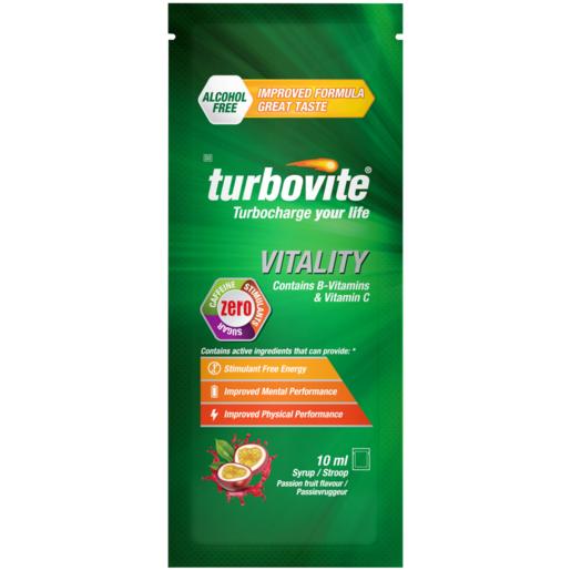 Turbovite Vitality Alcohol Free Passion Fruit Flavoured Syrup Sachet 10ml