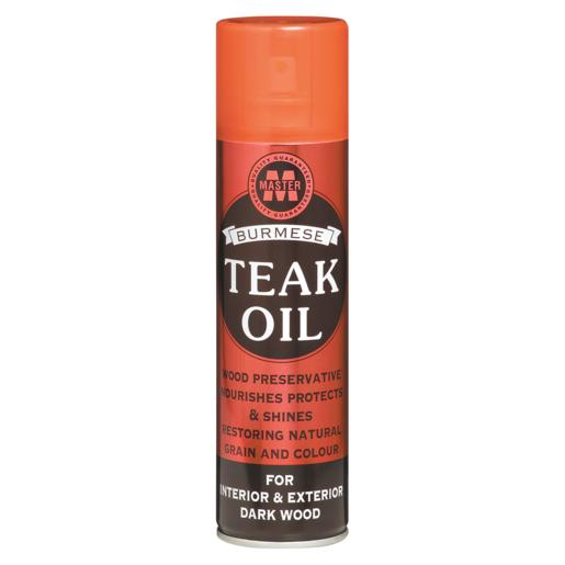 Master Burmese Teak Oil Dark Wood Furniture Oil Spray 270ml
