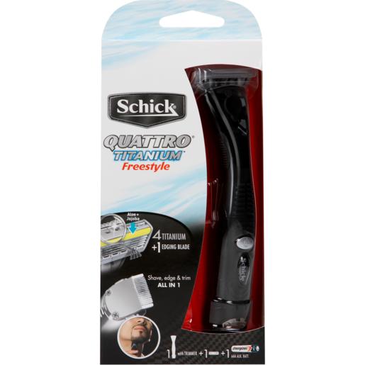 Schick Quattro Titanium Freestyle Razor And Trimmer Kit