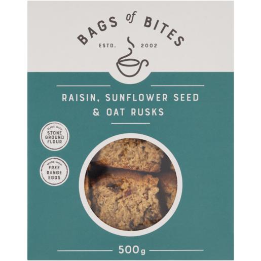 Bags Of Bites Raisin, Sunflower Seed & Oat Rusks 500g