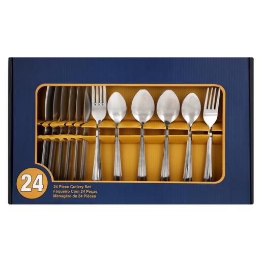 Roger Stainless Steel Flat Cutlery Set 24 Piece