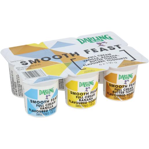 Darling Banana, Vanilla & Butterscotch Flavoured Yoghurt 6 x 100ml