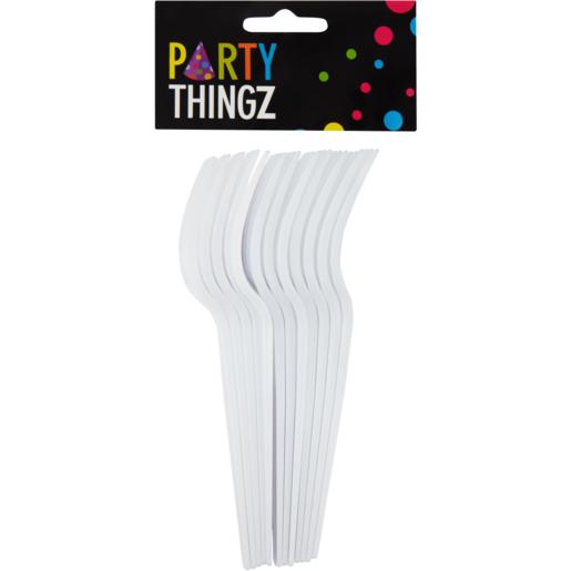 Party Thingz White Plastic Forks 12 Pack