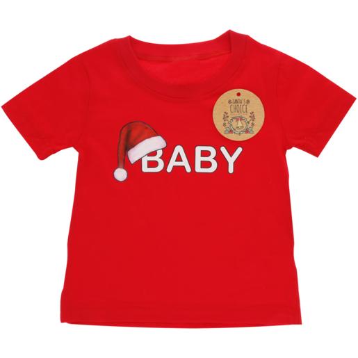 Red Christmas Slogan Baby T-Shirt