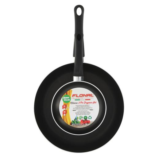 Flonal Cookware Black Milano Frying Pan Set 2 Piece