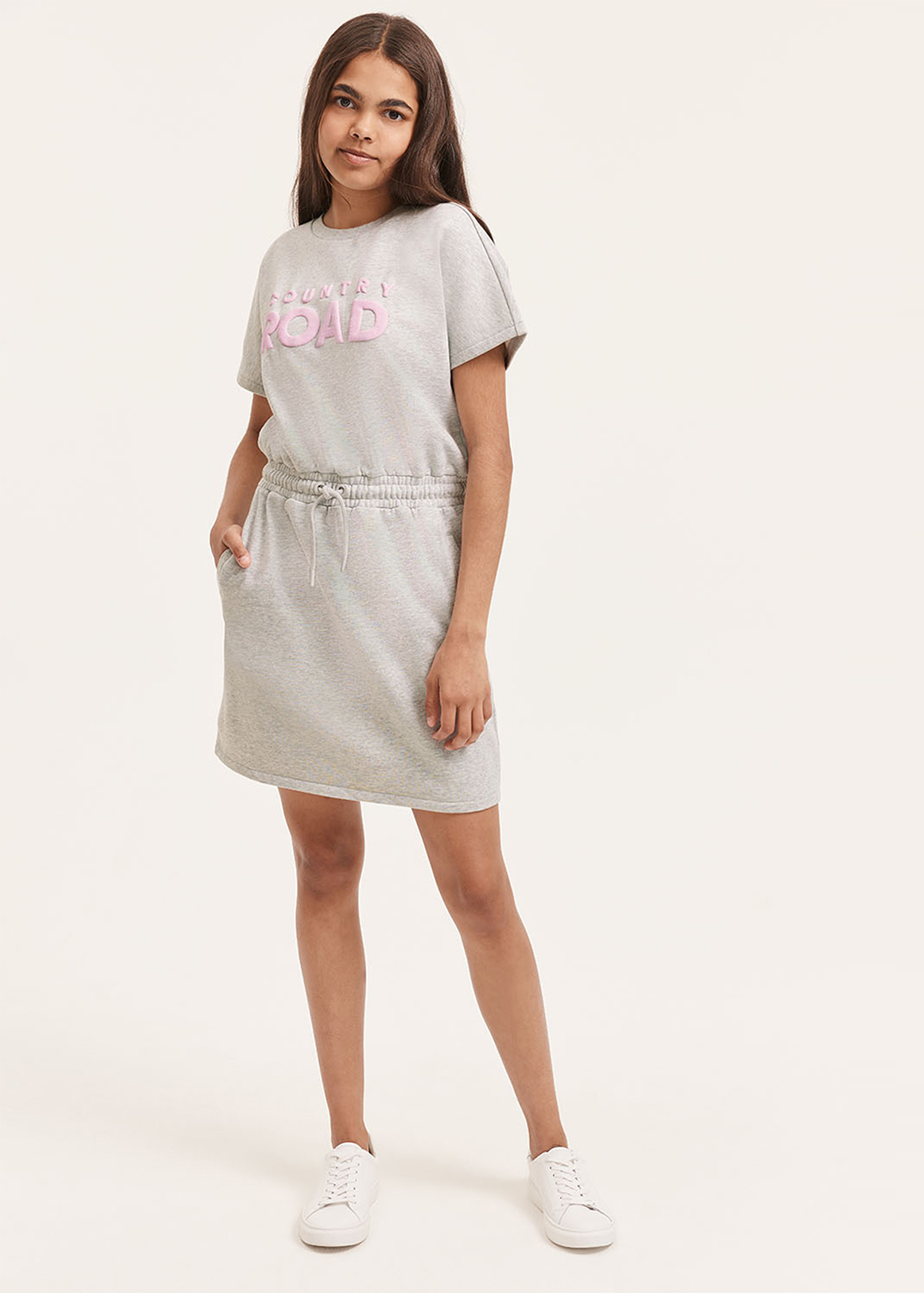 60280218 Logo Sweat Dress PALE GREY MARLE 10