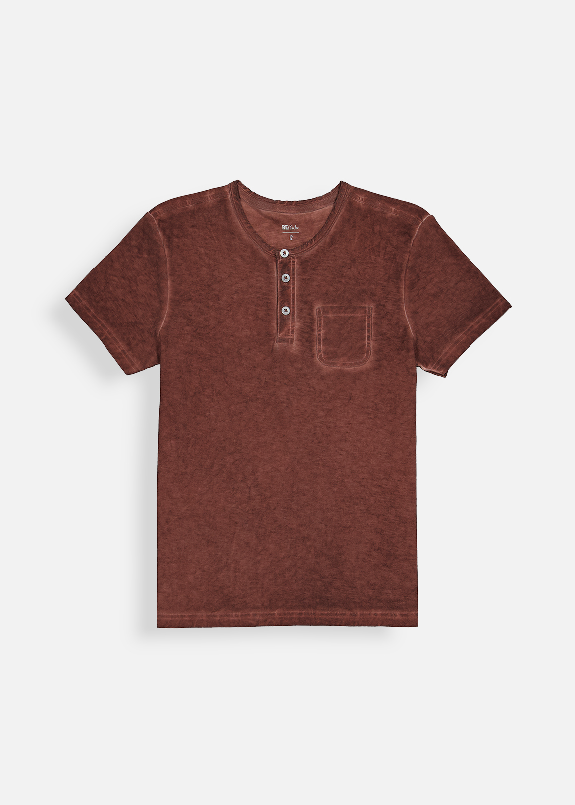 RE PIGMENT WASH HENLEY  CHARCOAL   10