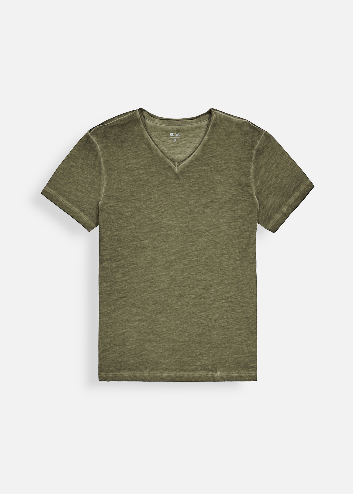 RE V NECK PIGMENT WASH TEE  KHAKI   12