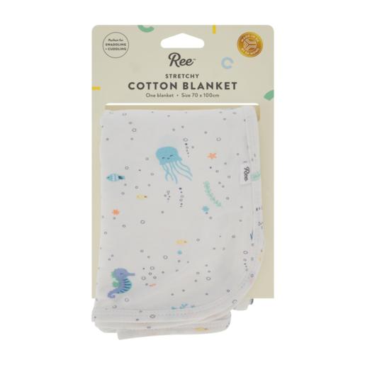 Ree Blue Stretchy Cotton Blanket