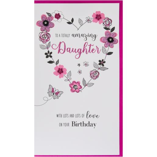 Second Nature Flower Heart Daughter Happy Birthday Card
