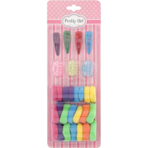 Pretty Girl Elastic & Hair Clips Set 29 Piece