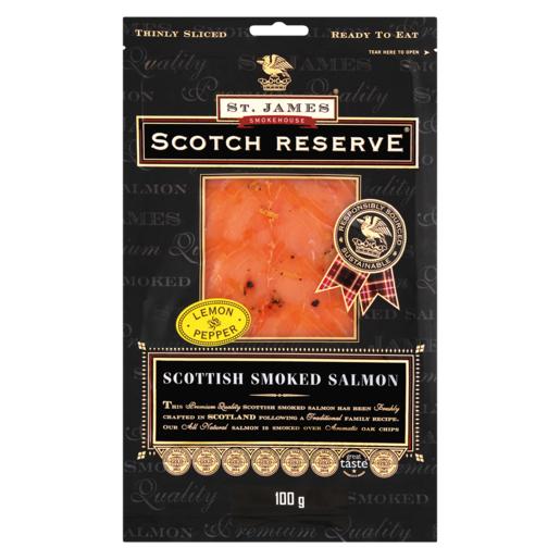 St. James Smokehouse Scotch Reserve Lemon Pepper Flavoured Scottish Smoked Salmon 130g